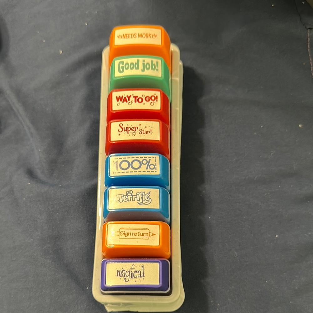 Colorful Motivational Stamp Set for Kids